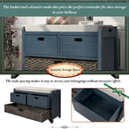 Storage Bench with Removable Basket and 2 Drawers