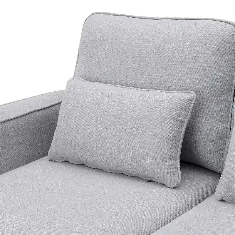 Merax 104  4-Seater Modern Linen Fabric Sofa with Armrest Pockets and 4 Pillows,Minimalist Style Couch