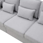Merax 104  4-Seater Modern Linen Fabric Sofa with Armrest Pockets and 4 Pillows,Minimalist Style Couch