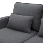 Merax 104  4-Seater Modern Linen Fabric Sofa with Armrest Pockets and 4 Pillows,Minimalist Style Couch