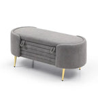 Polyester Upholstered Modern End of Bed Bench with Large Storage Ottoman