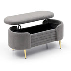 Polyester Upholstered Modern End of Bed Bench with Large Storage Ottoman