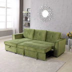 91-in. Velvet Reversible Convertible Storage Sectional/Sofa Sleeper