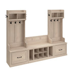 Woodland Hall Trees and Shoe Bench with Drawers by Bush Furniture