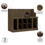 Woodland Hall Trees and Shoe Bench with Drawers by Bush Furniture