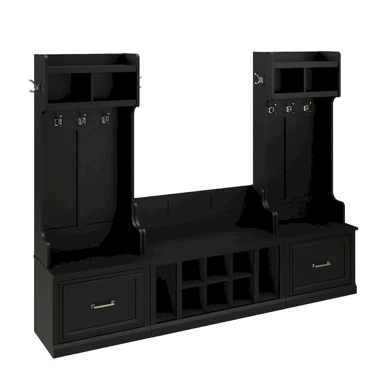 Woodland Hall Trees and Shoe Bench with Drawers by Bush Furniture