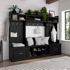 Woodland Hall Trees and Shoe Bench with Drawers by Bush Furniture