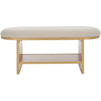 SAFAVIEH Home Collection Iona Open Shelf Bench W/Cushion - 42 W x 15 D x 18 H