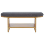 SAFAVIEH Home Collection Iona Open Shelf Bench W/Cushion - 42 W x 15 D x 18 H