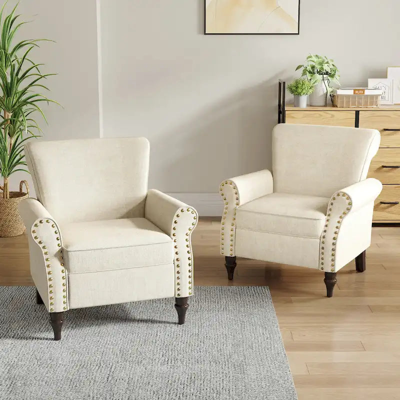 Living Room Armchair with Nailhead Trim - 29.9 W x 29.9 H x 32.9 D