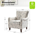 Samouel Modern Floral Upholstered Armchair with Wingback Design Set of 2 by HULALA HOME