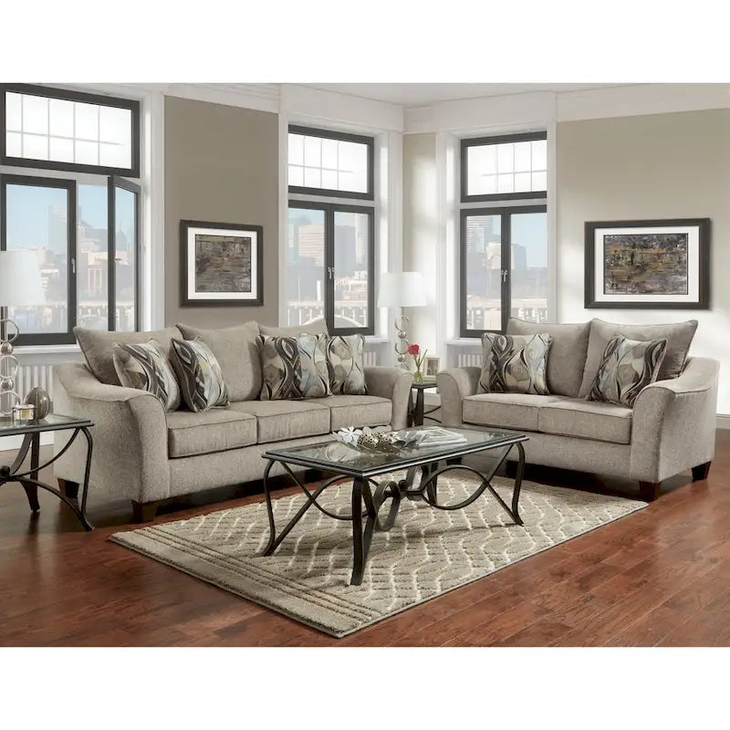 Roundhill Furniture Camero Fabric Pillowback Sofa