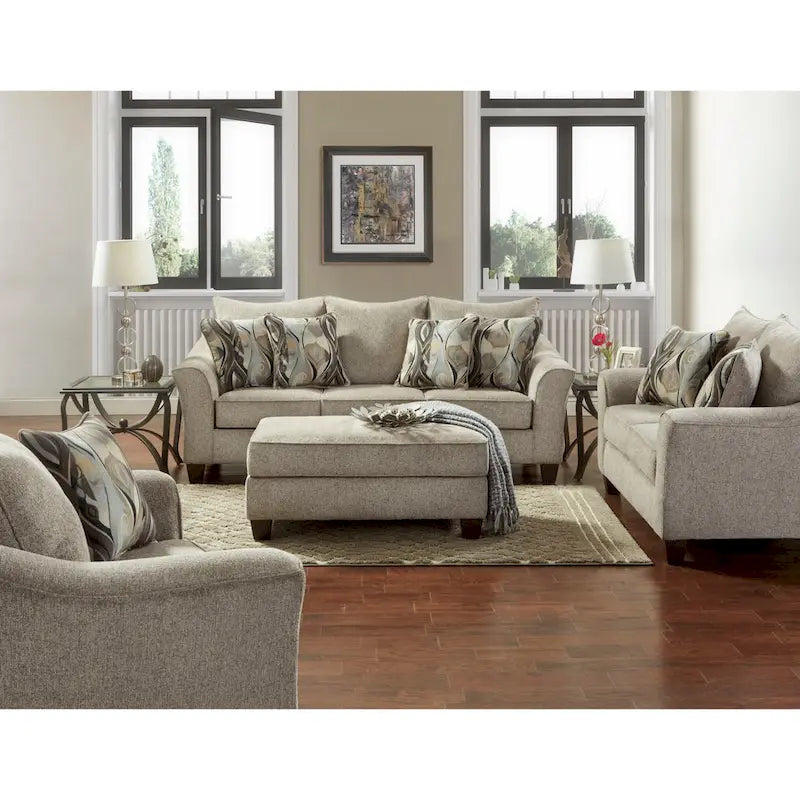 Roundhill Furniture Camero Fabric Pillowback Sofa