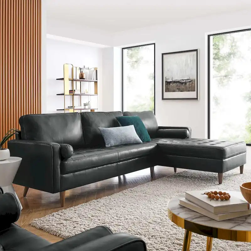 Valour 98 Leather Sectional Sofa
