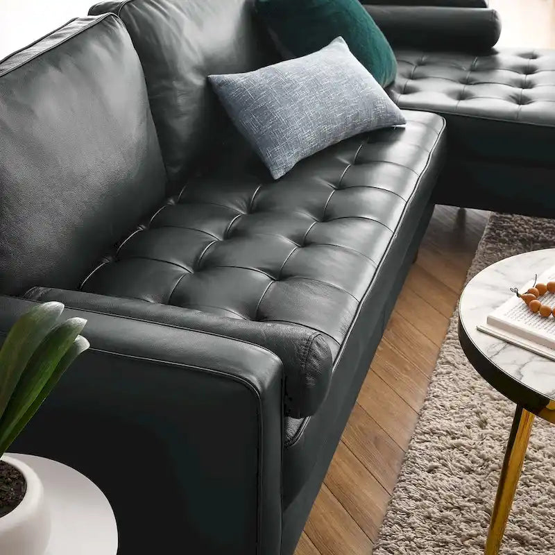 Valour 98 Leather Sectional Sofa
