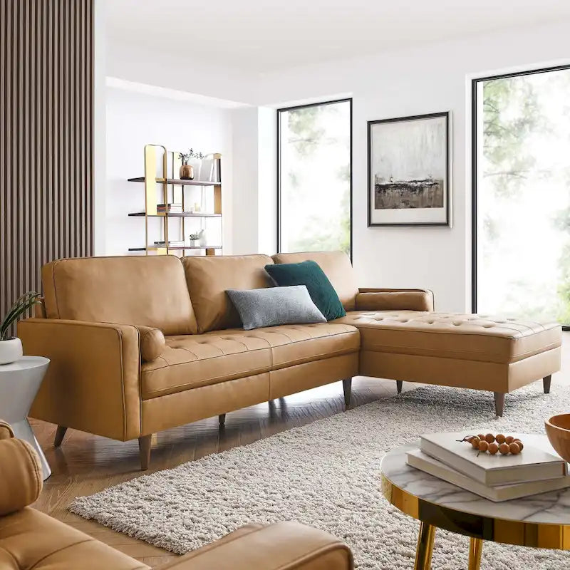 Valour 98 Leather Sectional Sofa