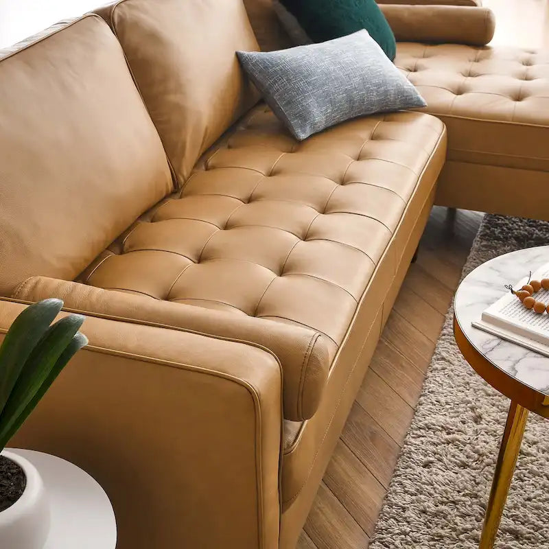 Valour 98 Leather Sectional Sofa