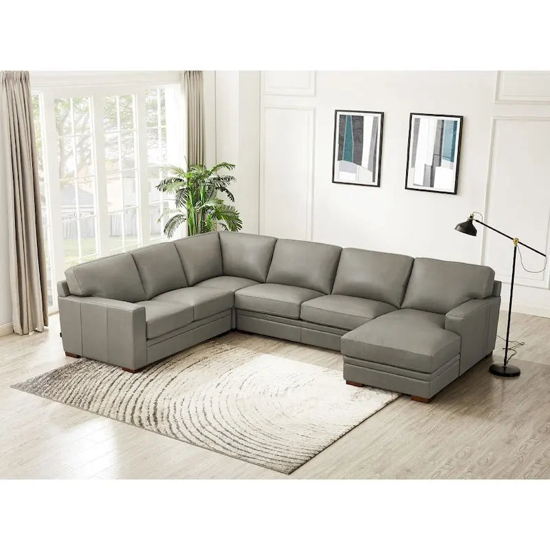 Hydeline Dillon Top Grain Leather Right-Facing Sectional Sofa with Chaise