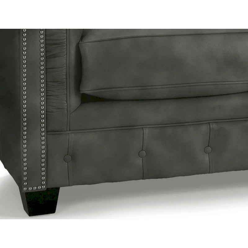 Hancock Tufted Top Grain Italian Leather Chesterfield Sofa - 31  H x 86  W x 40  D