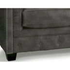 Hancock Tufted Top Grain Italian Leather Chesterfield Sofa - 31  H x 86  W x 40  D
