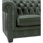 Hancock Tufted Top Grain Italian Leather Chesterfield Sofa - 31  H x 86  W x 40  D