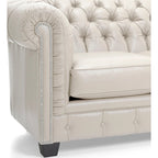Hancock Tufted Top Grain Italian Leather Chesterfield Sofa - 31  H x 86  W x 40  D