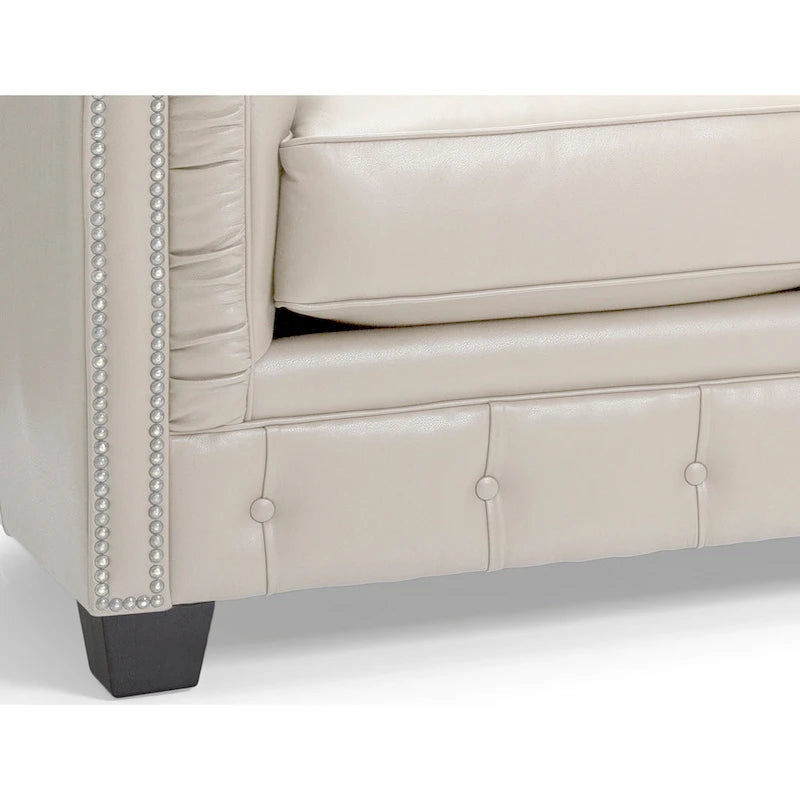 Hancock Tufted Top Grain Italian Leather Chesterfield Sofa - 31  H x 86  W x 40  D