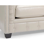 Hancock Tufted Top Grain Italian Leather Chesterfield Sofa - 31  H x 86  W x 40  D