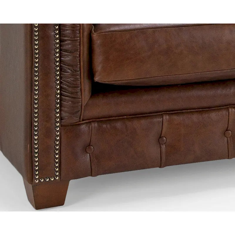 Hancock Tufted Top Grain Italian Leather Chesterfield Sofa - 31  H x 86  W x 40  D