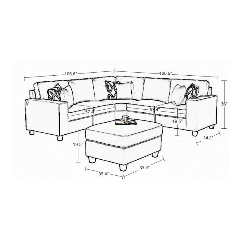 Flexible Combination Module Reversible Sectional Sofa