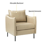Jaime Modern Vegan Leather Accent chair with Metal Legs Set of 2 by HULALA HOME