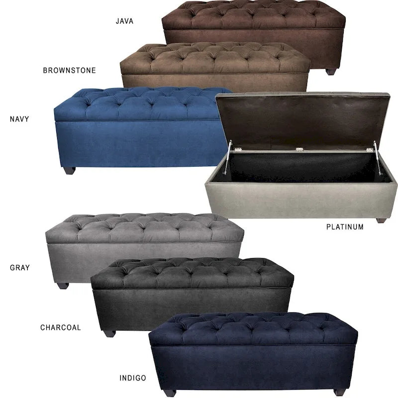 Sole Secret Diamond Tufted OBSESSION Linen Storage Bench