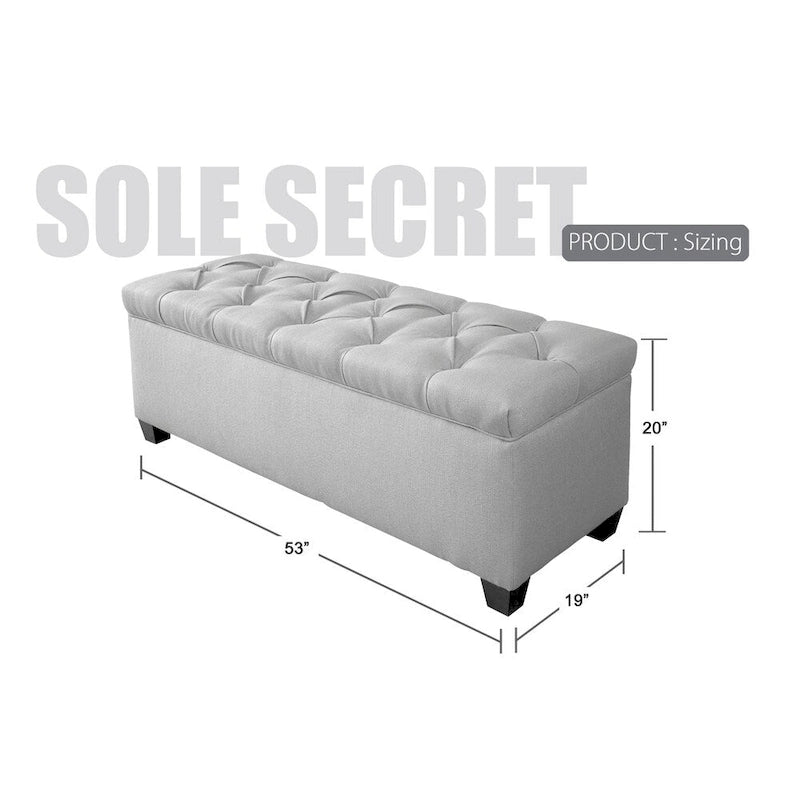 Sole Secret Diamond Tufted OBSESSION Linen Storage Bench