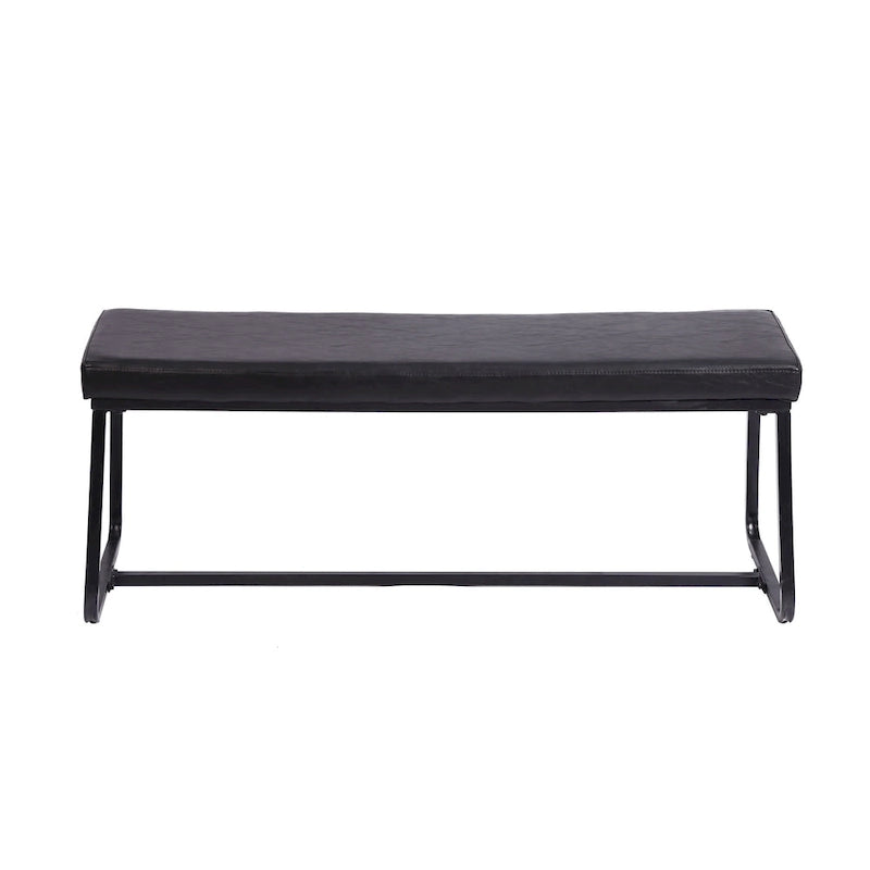 Porthos Home Remy Entryway Bench, PU Leather Upholstery, Iron Legs