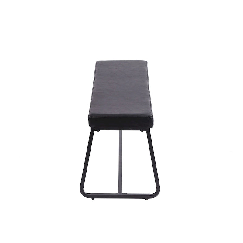 Porthos Home Remy Entryway Bench, PU Leather Upholstery, Iron Legs