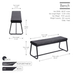Porthos Home Remy Entryway Bench, PU Leather Upholstery, Iron Legs