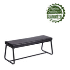 Porthos Home Remy Entryway Bench, PU Leather Upholstery, Iron Legs