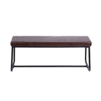 Porthos Home Remy Entryway Bench, PU Leather Upholstery, Iron Legs