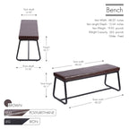 Porthos Home Remy Entryway Bench, PU Leather Upholstery, Iron Legs