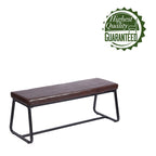 Porthos Home Remy Entryway Bench, PU Leather Upholstery, Iron Legs