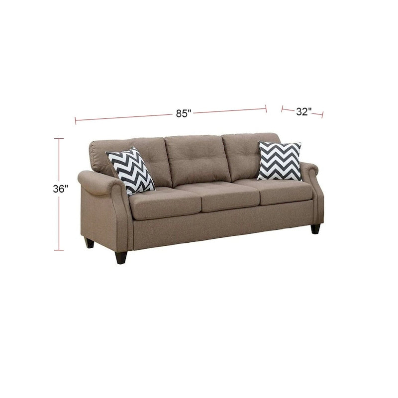 2 Piece Sofa Set With Accent Pillows