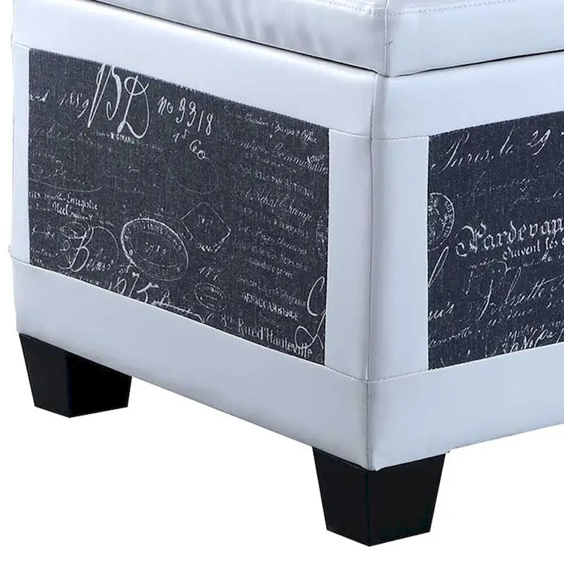 Taupe and Blue Plaid Storage Bench and Ottoman Three Piece Set