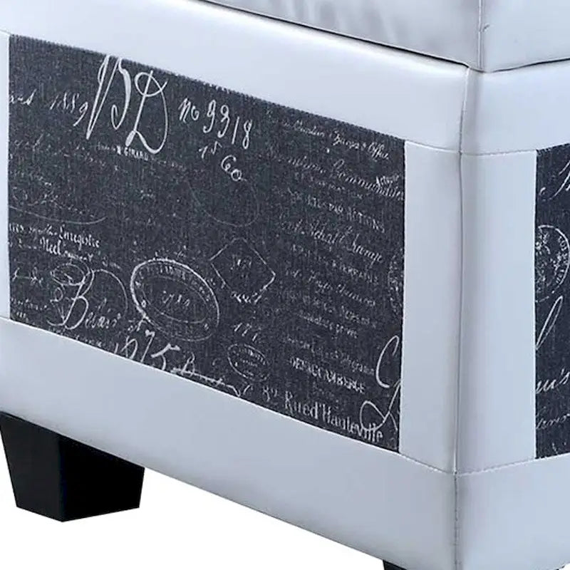 Taupe and Blue Plaid Storage Bench and Ottoman Three Piece Set