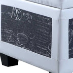 Taupe and Blue Plaid Storage Bench and Ottoman Three Piece Set