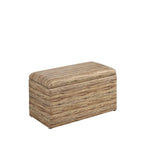 Taupe and Blue Plaid Storage Bench and Ottoman Three Piece Set