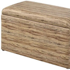 Taupe and Blue Plaid Storage Bench and Ottoman Three Piece Set