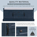 Storage Bench with 2 Drawers and 2 Cabinets