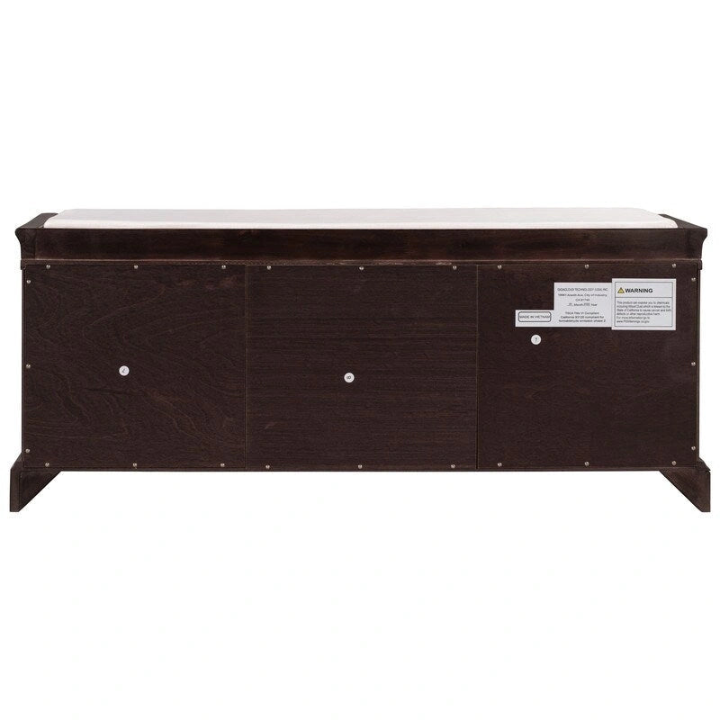 Storage Bench with 2 Drawers and 2 Cabinets