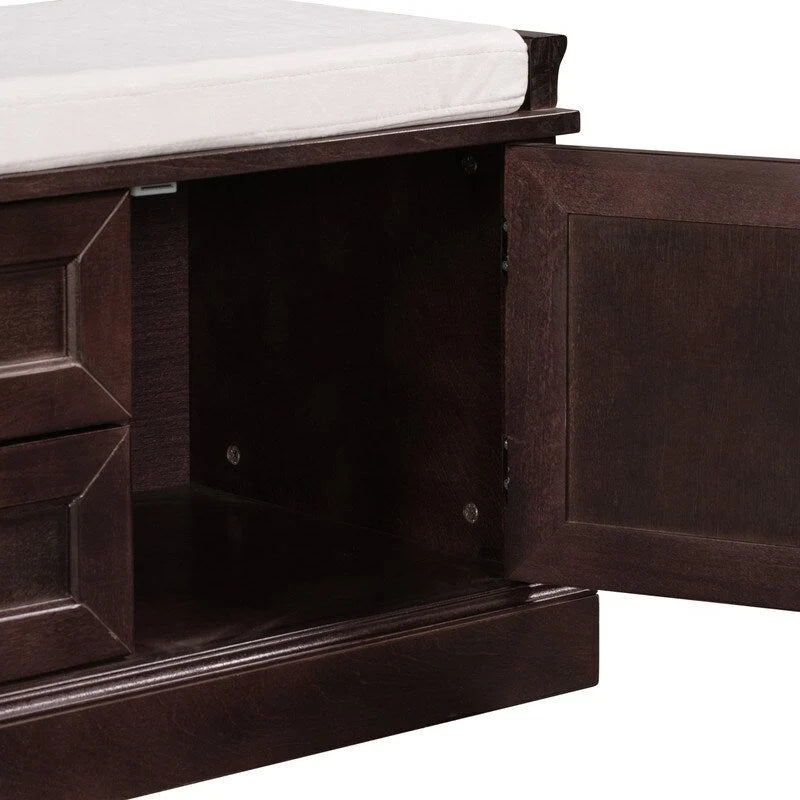Storage Bench with 2 Drawers and 2 Cabinets