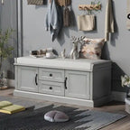 Storage Bench with 2 Drawers and 2 Cabinets